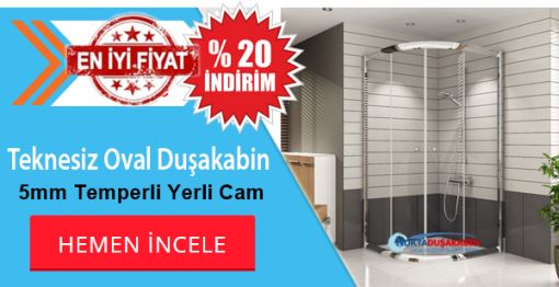 Oval teknesiz cam duşakabin