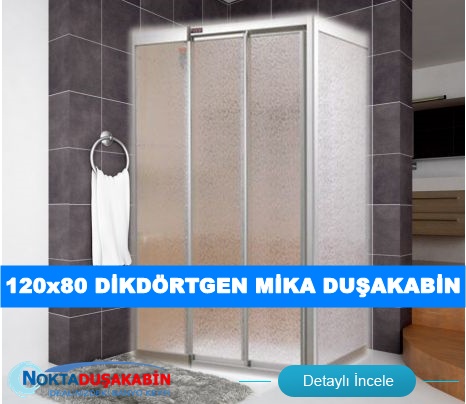 Teknesiz krom profil 120x80 mika duşakabin 