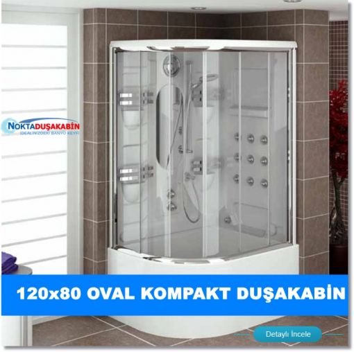 Kompakt 120x80 oval duşakabin 