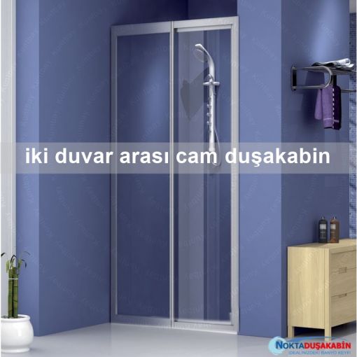 İki duvar arası cam teknesiz duşakabin 