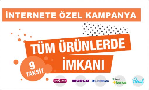 İnternete özel Taksitli Ödeme İmkanı İnternete özel Taksitli Ödeme İmkanı