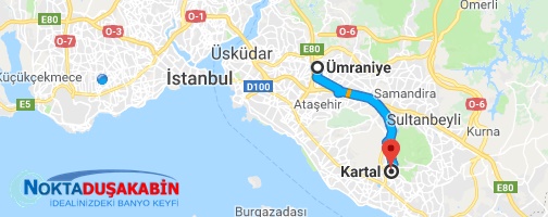kartak ümraniye arası kartak ümraniye arası mesafe 19km harita