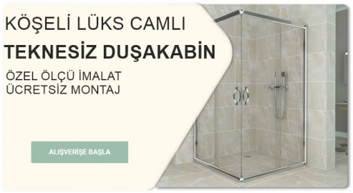 teknesiz cam duşakabin köşeli