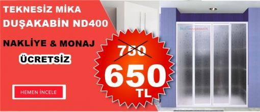 teknesiz Mika Duşakabin ND400 teknesiz Mika Duşakabin ND400