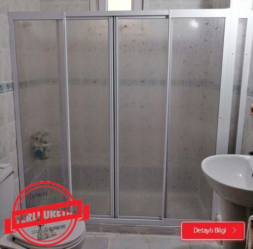 Krom Profil Renkli Teknesiz Mika Duşakabin Krom Profil Renkli Teknesiz Mika Duşakabin İki Duvar Arası 2 sabit 2 sürgülü