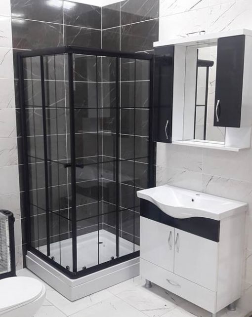 Siyah Profil CAM DUŞAKABİN Siyah Profil CAM DUŞAKABİN