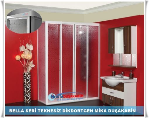 Bella seri teknesiz dikdörtgen mika duşakab Bella seri teknesiz dikdörtgen mika duşakabin