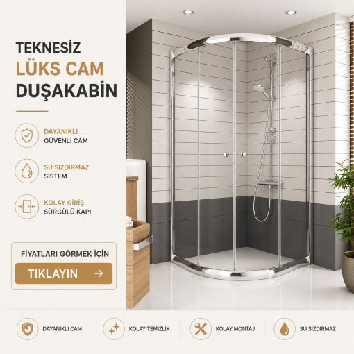 Teknesiz Lüks Cam Duşakabin ND110 