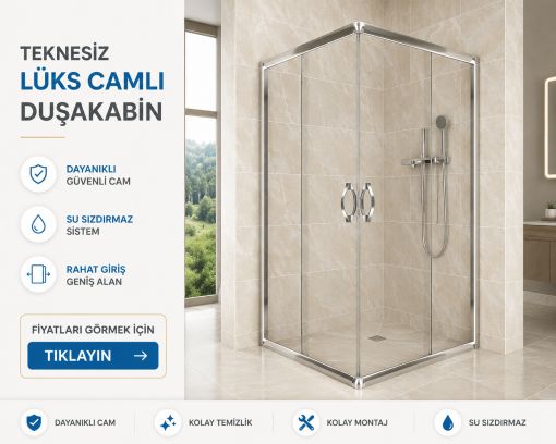 Teknesiz Lüks Camlı Duşakabin ND113 