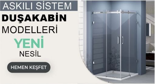 yeni nesil askılı sistem cam duşakabin modeli 